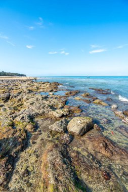 Denizde dalgalar ve kayalar