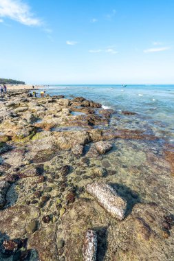 Denizde dalgalar ve kayalar