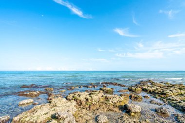 Denizde dalgalar ve kayalar