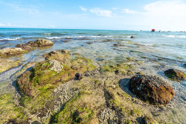 Denizde dalgalar ve kayalar