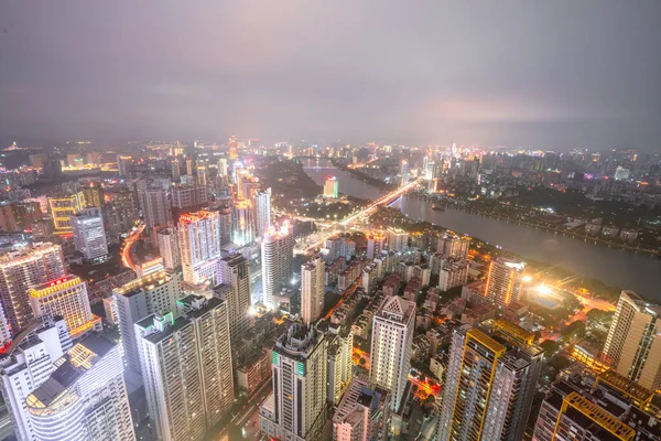 Bustling City Night View Nanning Guangxi Province China — Stock Photo, Image