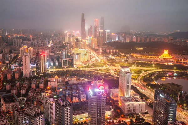 Bustling City Night View Nanning Guangxi Province China — Stock Photo, Image