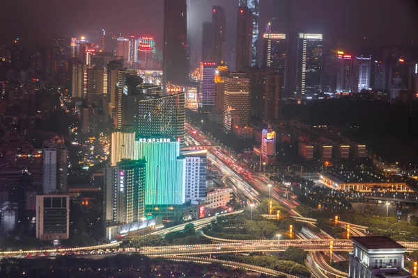 Bustling City Night View Nanning Guangxi Province China — Stock Photo, Image