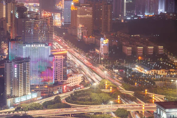 Het Bruisende Stad Avond Uitzicht Van Nanning Guangxi Province China — Stockfoto