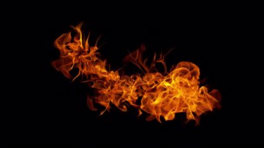 En İyi Çekimden Süper Yavaş Ateş Çekimi, Kara Arkaplan 'da izole edildi. Yüksek Hız Sinema Kamerası, 4K.