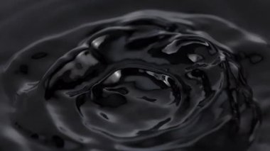Dönen Karanlık Sıvının Süper Yavaş Çekimi. Dairesel Şekilde, 1000fps 'te. Yüksek Hız Sinema Kamerası, 4K.