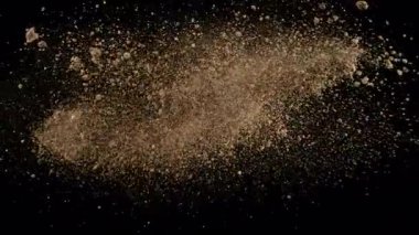 Toprağın birbiriyle çarpışmasının Süper Yavaş Hareketi Karayipler 'de 1000fps' de izole edildi. Yüksek Hız Sinema Kamerası, 4k.