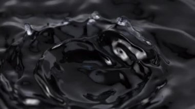 Dönen Karanlık Sıvının Süper Yavaş Çekimi. Dairesel Şekilde, 1000fps 'te. Yüksek Hız Sinema Kamerası, 4K.