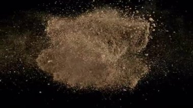 Toprağın birbiriyle çarpışmasının Süper Yavaş Hareketi Karayipler 'de 1000fps' de izole edildi. Yüksek Hız Sinema Kamerası, 4k.