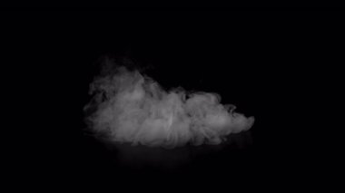 Smoke Cloud 'un Süper Yavaş Çekimi Kara Arkaplan' da yavaşça yüzüyor. Yüksek Hız Sinema Kamerası, 4K.