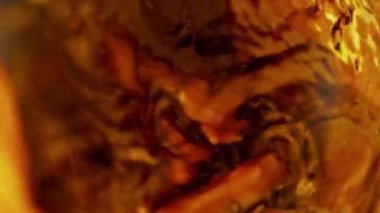 Sallanan Rom Arkaplanının Süper Yavaş Çekimi, 1000fps 'de. Yüksek Hız Sinema Kamerası, 4K.