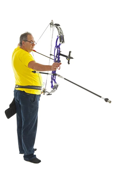 Man aiming with bow and arrow — Stock Photo, Image