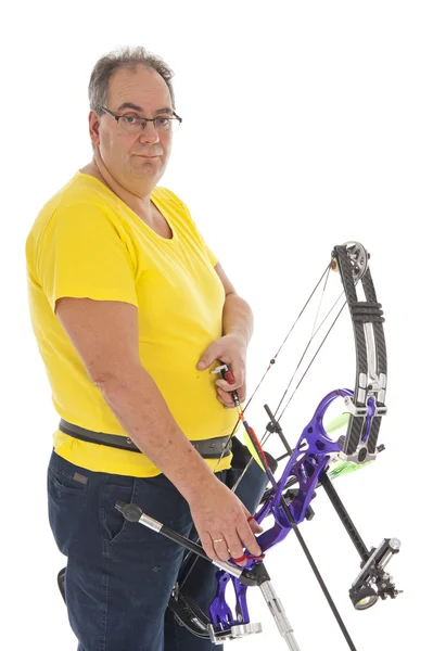 Male holding a bow and arrow — Stock Photo, Image
