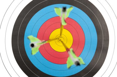 Okçuluk hedef almış oklar Kısacası alanının bölümü