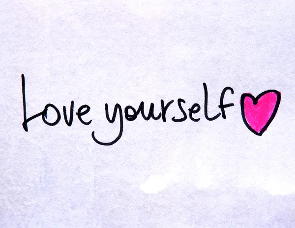 love yourself message with heart