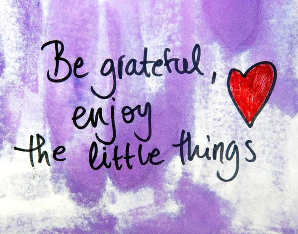 Ser grato e desfrutar das pequenas coisas — Fotografia de Stock