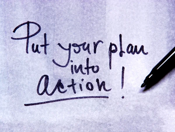 Привести свой план в действие — стоковое фото