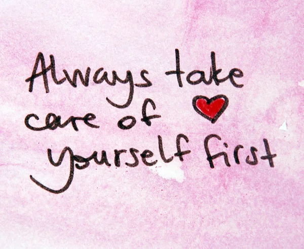 Cuídate siempre primero. — Foto de Stock