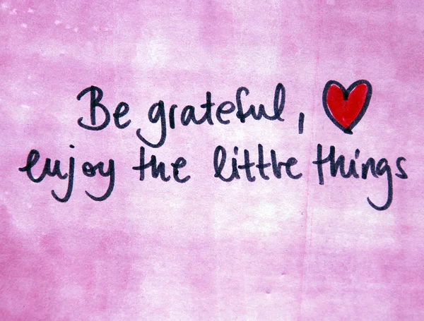 Ser grato e desfrutar das pequenas coisas — Fotografia de Stock