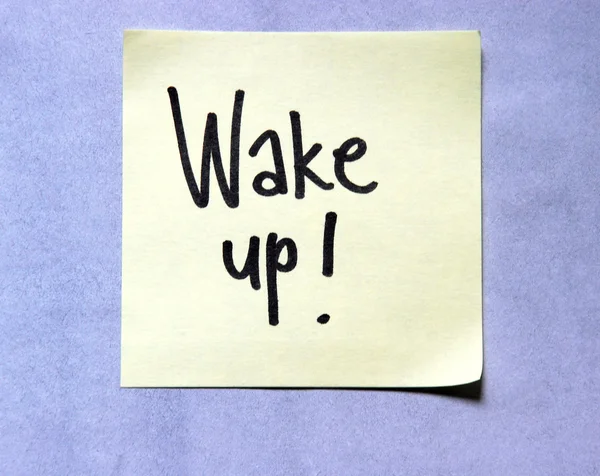 Vakna! inskriften på papper — Stockfoto