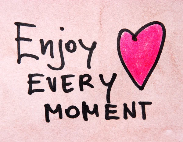 Enjoy every moment inscription — Stock Photo, Image