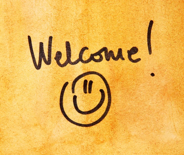Welcome message on watercolor background — Stock Photo, Image