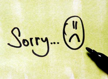 Sorry note with smile clipart