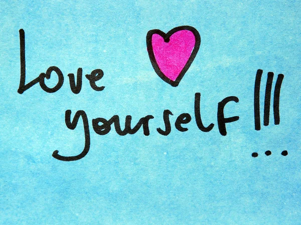 Liebe dich selbst Inschrift — Stockfoto