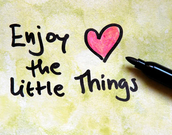 Message enjoy the little things — Stock Photo, Image