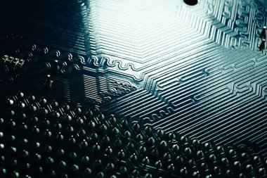 Devre kartı. Elektronik bilgisayar donanım teknolojisi bileşenleri. Anakart dijital bilim grunge arkaplanı