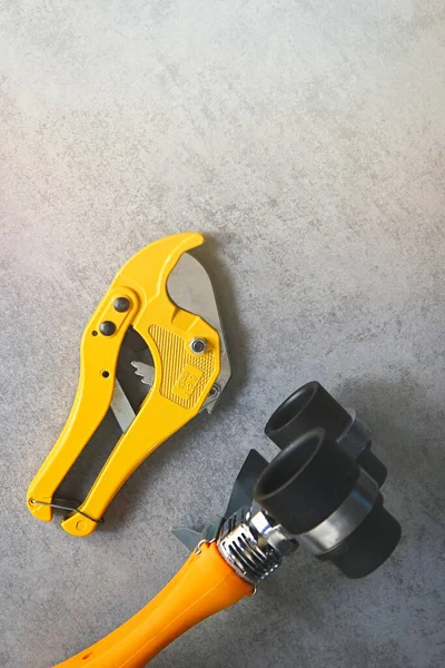 Fer Souder Jaune Pour Tuyaux Pvc Ciseaux Coupe Tuyaux Outils — Photo