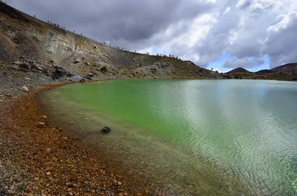 Emerald lake landschap, Tongariro Nationaal Park — Stockfoto