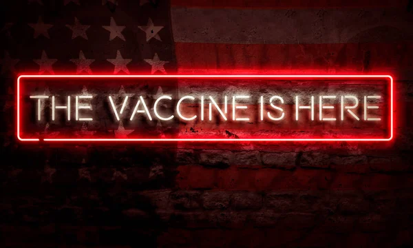 Grafiskt Tecken Usa Vaccinet Här Meddelande Folkhälsa — Stockfoto