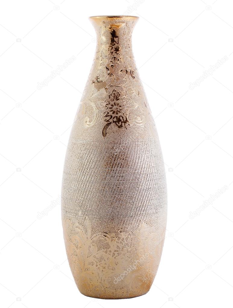 vase with ornament isolated on white