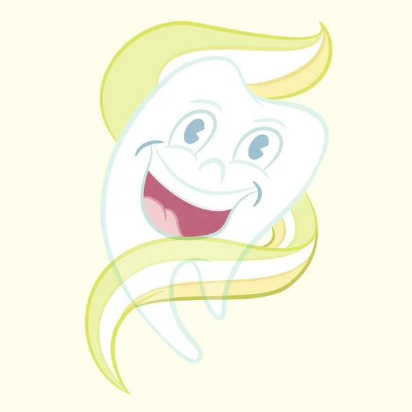Ilustração Vetor Dente Com Pasta Dentes Desenho Animado Estilo Fundo — Vetor de Stock