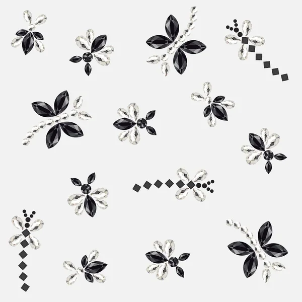 Bijoux Motif Illustration Avec Des Formes Papillons Des Insectes — Image vectorielle