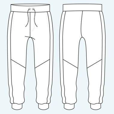 SWEAT PANts FASHION FLAT SKETCHES Teknik çizimler tekk paketi Illustrator vektör şablonu