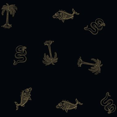 El çizimi yaz simgeleri kusursuz illüstrasyon vektörü.