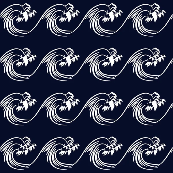 波状无缝边界图案 可以像邀请卡设计一样使用 海浪的矢量图解 — 图库矢量图片