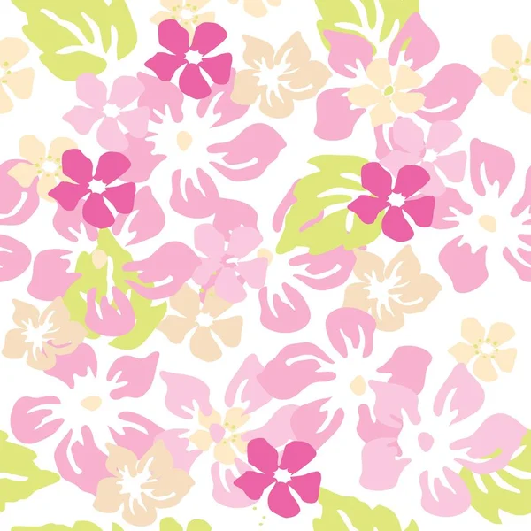 Hermoso Patrón Floral Vector Sin Costura Fondo Primavera Verano Con — Archivo Imágenes Vectoriales