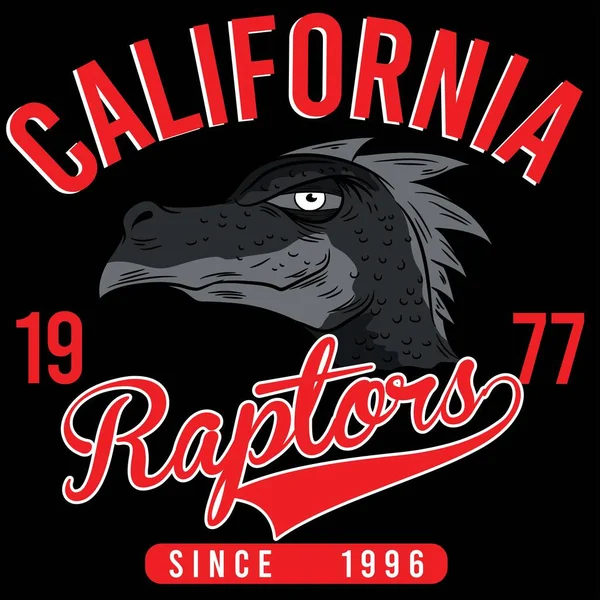 Mascotte Raptor Dinosaure Emblèmes Logos Raptor Pour Club Sportif Conception — Image vectorielle