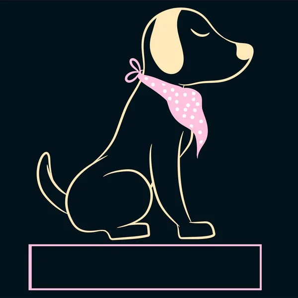 イラストベクトルかわいい犬とともにバンダナ — ストックベクタ