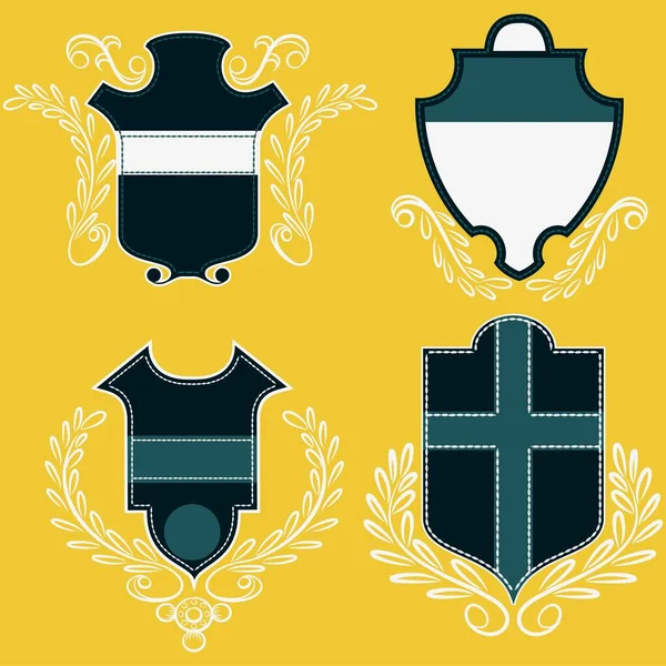 Logotipos Monogramas Lujo Plantillas Vectoriales Objetos Fijados Para Logotipo Insignia — Archivo Imágenes Vectoriales