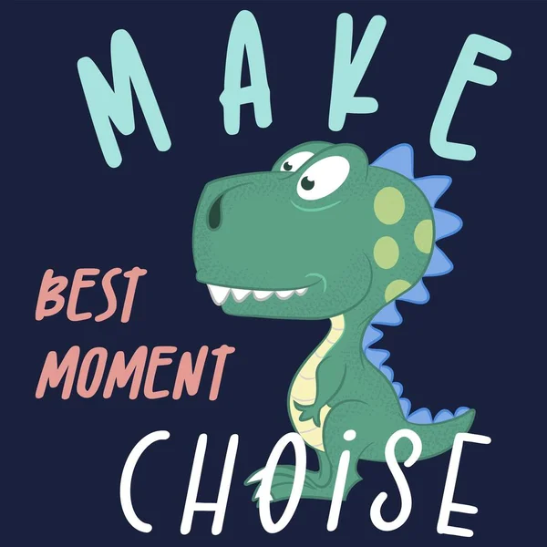 Illustration Dinosaure Mignon Comme Vecteur Pour Impression Tee Shirt Bébé — Image vectorielle