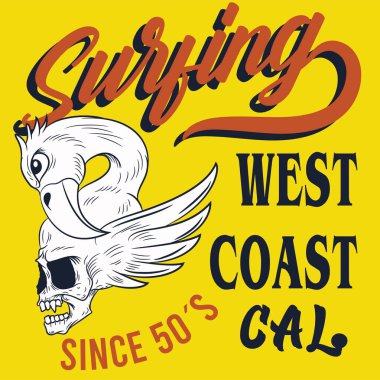 Metinli illüstrasyon vektörü pelikan çizgi film tasarımı