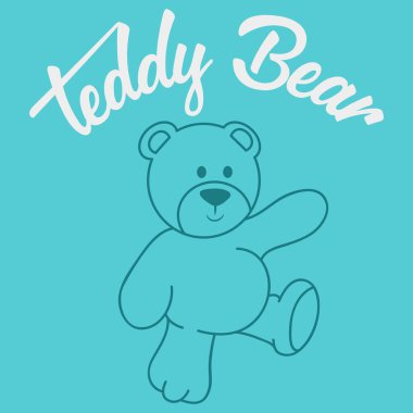 Ayı. Sevimli ayı. İllüstrasyon tişört izi