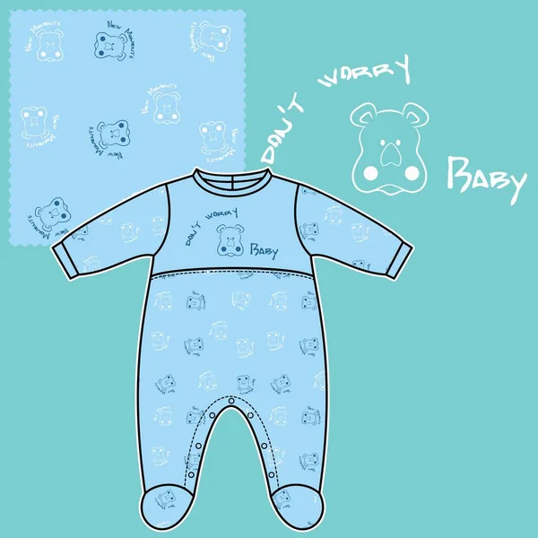 Bebek Kıyafetleri Oyuncak Eşyalarının Moda Modası Bebek Modası Konsepti — Stok Vektör