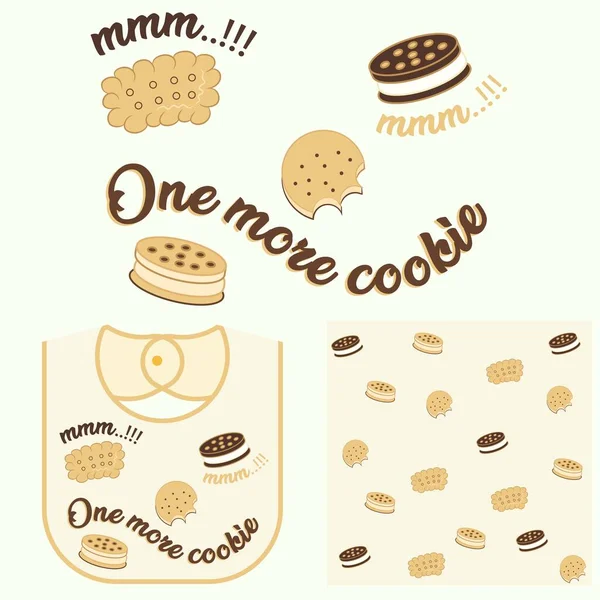 Masa Galletas Horno Con Hojuelas Chocolate Fondo Repetitivo Patrón Sin — Vector de stock