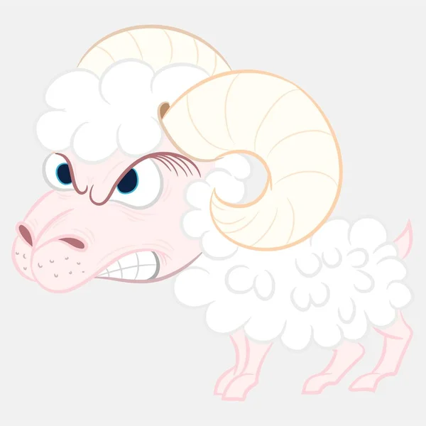 Illustrazione Vettoriale Marcatore Animali Fattoria Disegnati Mano Montone Pecore — Vettoriale Stock