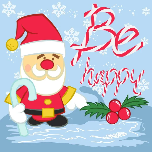 Dibujos Animados Santa Claus Para Diseño Felicitación Navidad Año Nuevo — Vector de stock